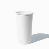 20 oz double wall white paper coffee cup, 500 per case