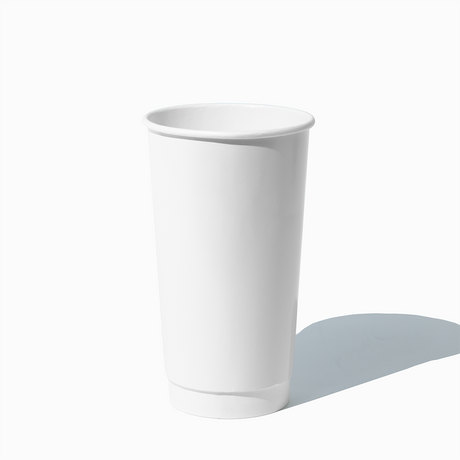 20 oz double wall white paper coffee cup, 500 per case