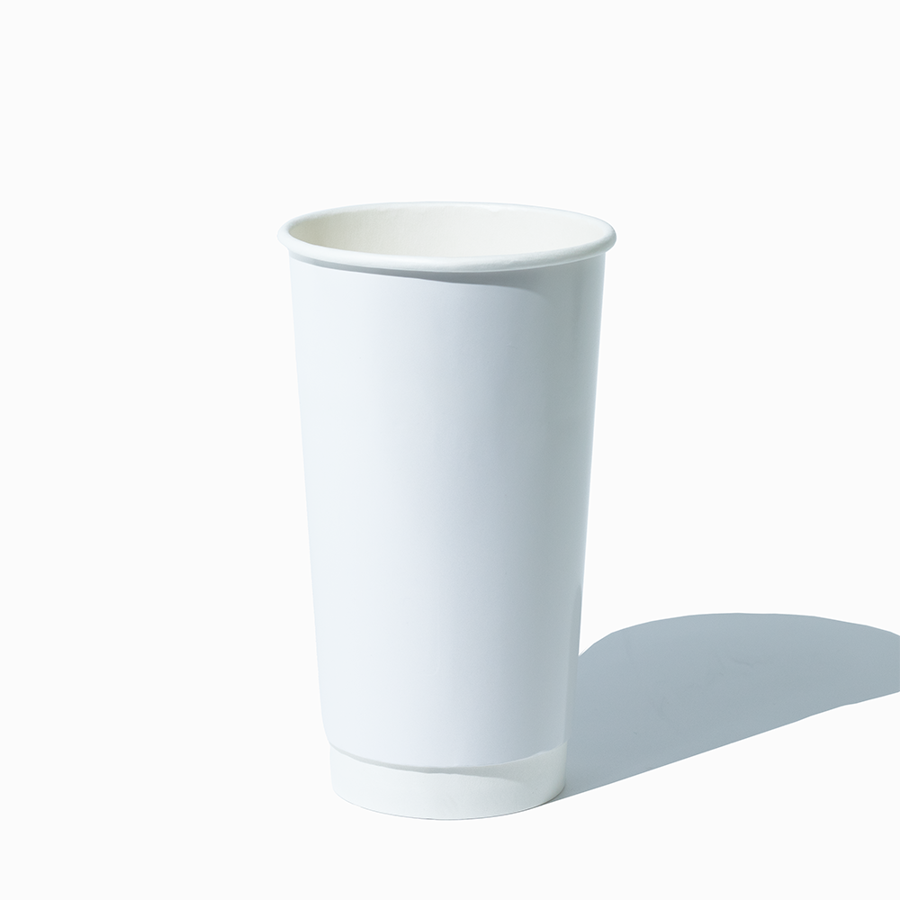 UNIQ 20 oz White Double Wall Hot Cups - 500/Case