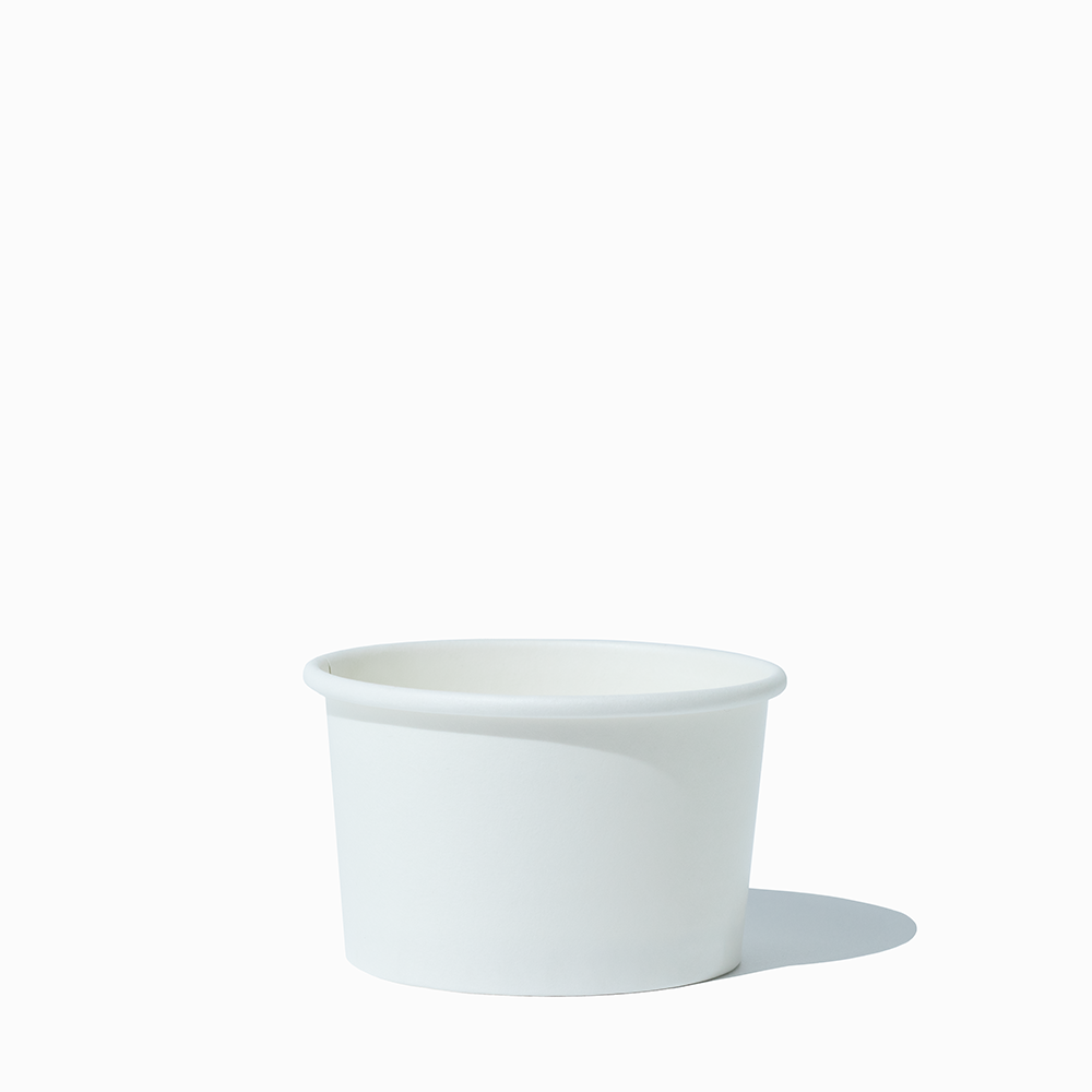 3 oz white paper food cup container soup product