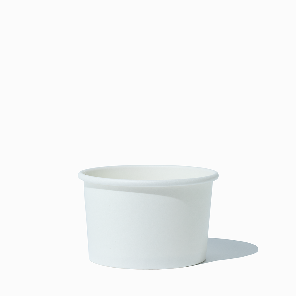 4 oz white paper food cup container soup product