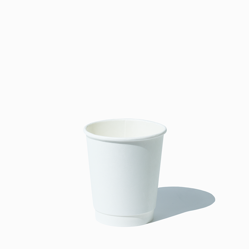 UNIQ 8 oz Double-Wall White Hot Paper Cups - 500/Case