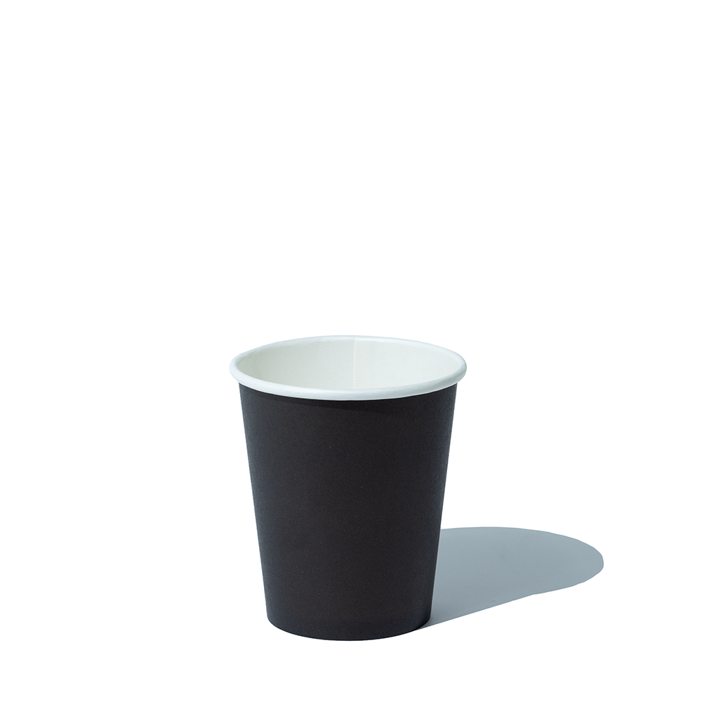 8 oz single wall black hot paper cup 90mm empty