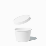 UNIQ 8 oz White To-Go Containers With Non-Vented Lids - 250/Case