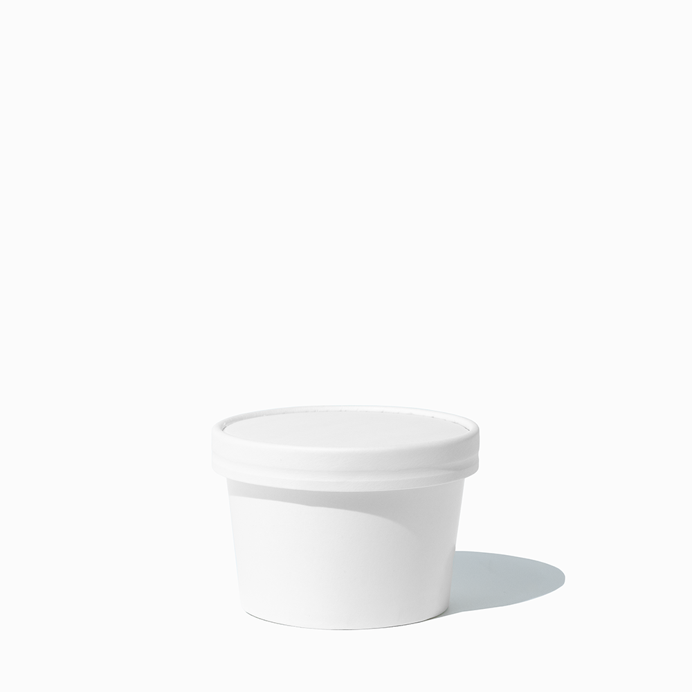 UNIQ 8 oz White Premium Paper Food To Go Containers With Non-Vented Lids - 250/Case