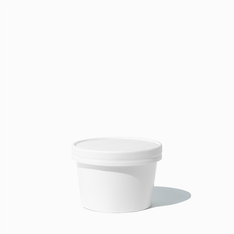 UNIQ 8 oz White To-Go Containers With Non-Vented Lids - 250/Case