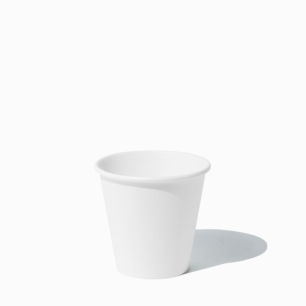 8 oz white single wall paper hot cups 1 empty