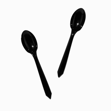 UNIQ Black Plastic Spoons - 1000/Case