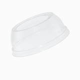 Clear dome plastic cup lid with wide hole, 98mm