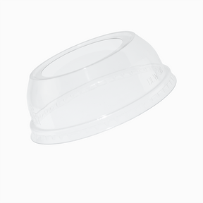 Clear dome plastic cup lid with wide hole, 98mm