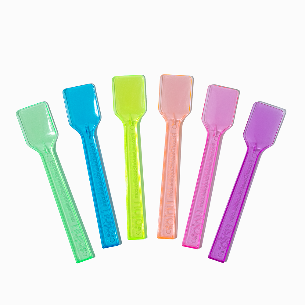 mixed transparent color flat tasting spoons product image