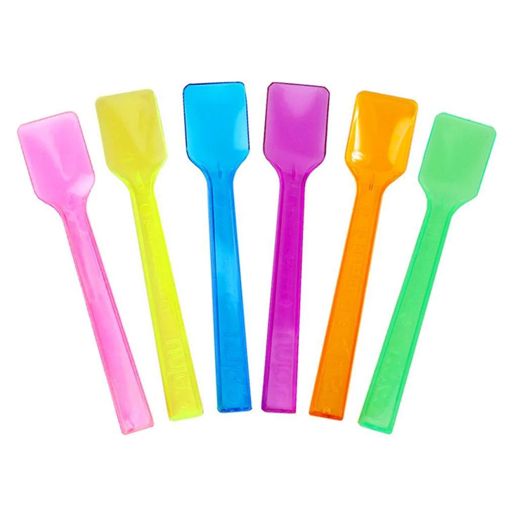 UNIQIFY® Mixed Transparent Color Flat Tasting Spoons ~ 3000/Case