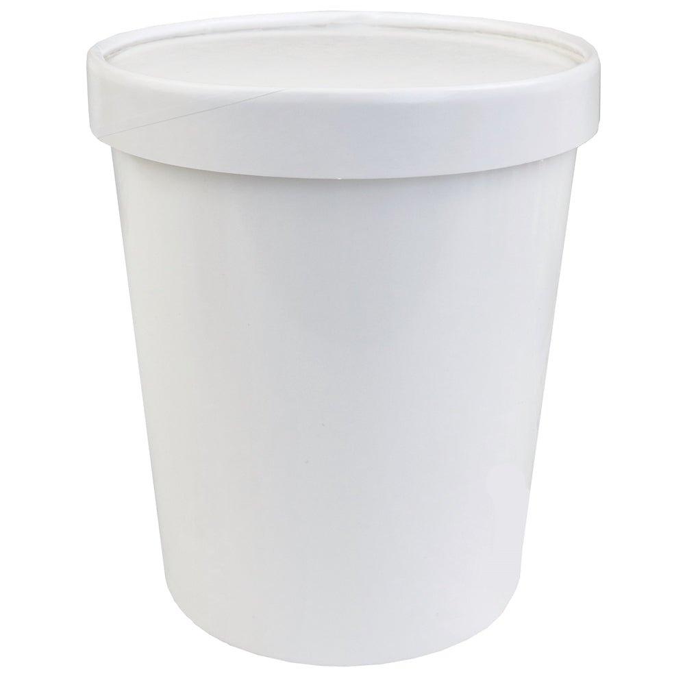 UNIQIFY® 32 oz Quart White Premium Paper Food To Go Containers With Non-Vented Lids - 200/Case