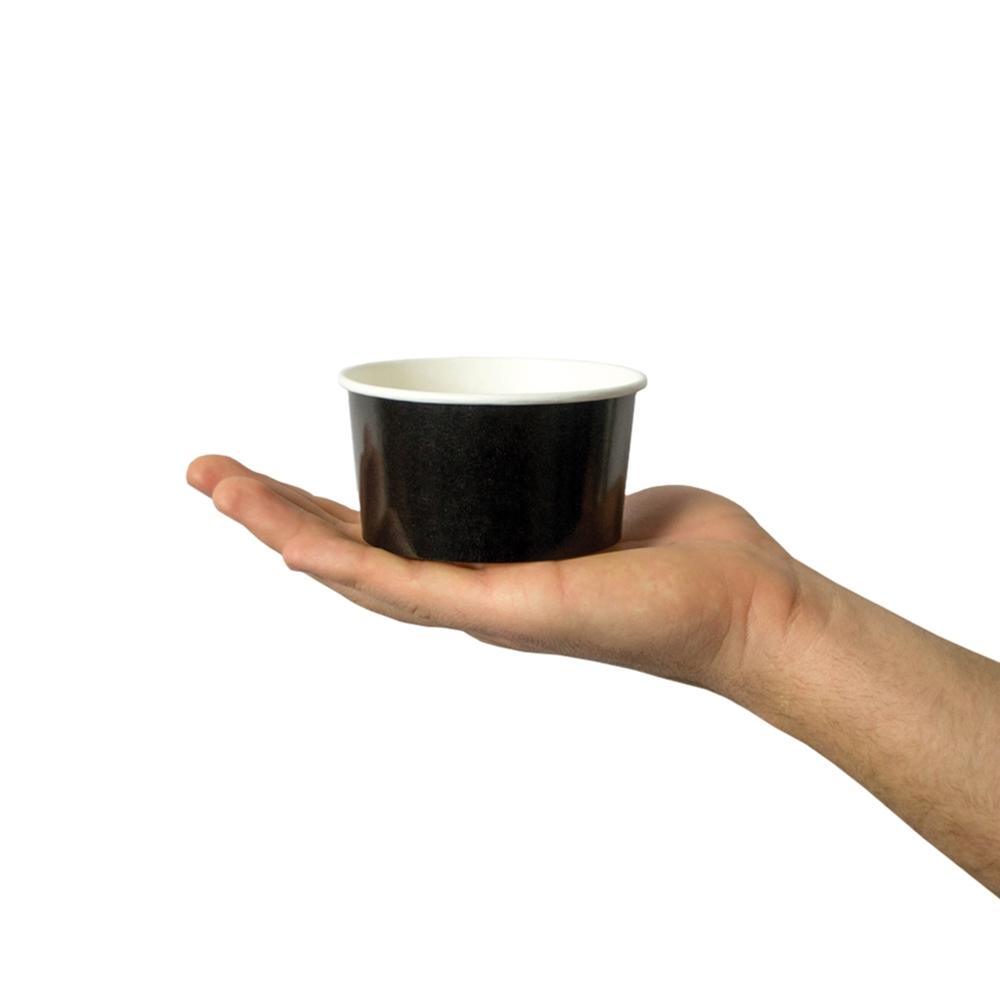 6 oz black paper food cup container soup product