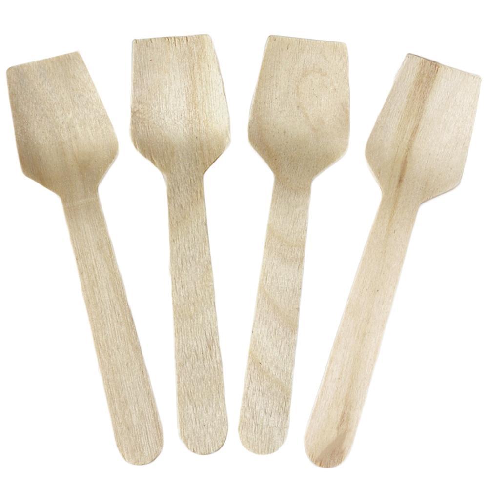 UNIQIFY® Wooden Flat Tasting Spoons 3.75" - 1000/Case