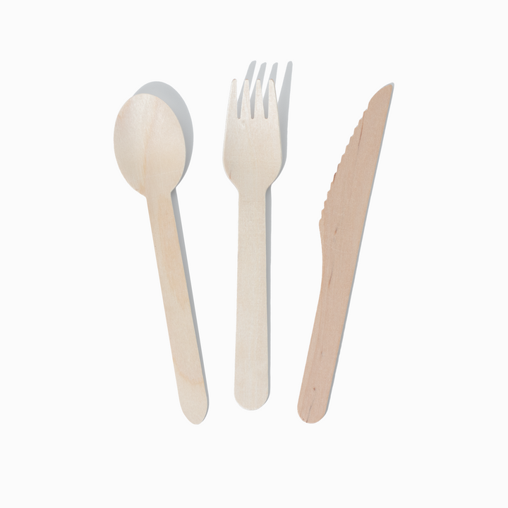 UNIQ Wooden Cutlery Set - Fork, Knife & Spoon - 400 Sets