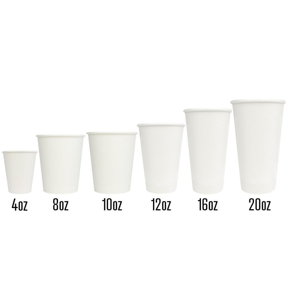 16 oz. White Paper Hot Cups - Coffee Cups